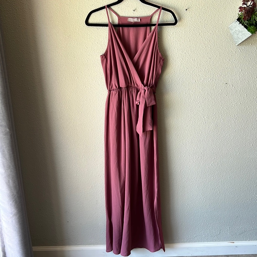 Dream of Me Long Pink Size Medium Maxi Dress with Bow